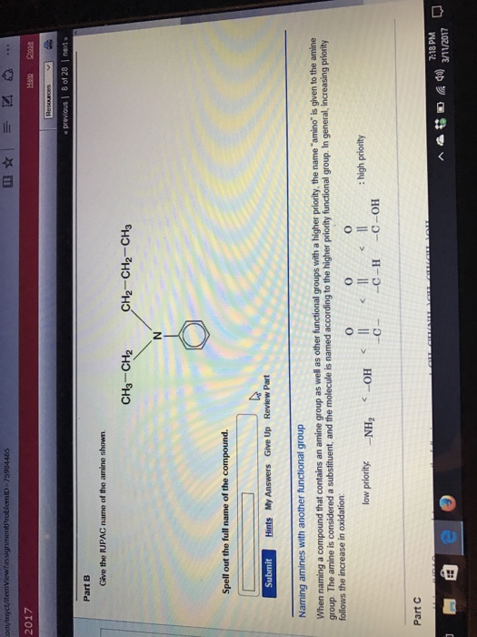 Give The Iupac Name Of The Amine Shown Spell Out The Chegg 