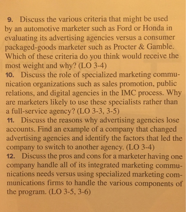 Solved Discuss the various criteria that might be used by an 