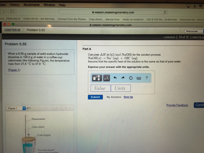 Solved When A 650 G Sample Of Solid Sodium Hydroxide Dis