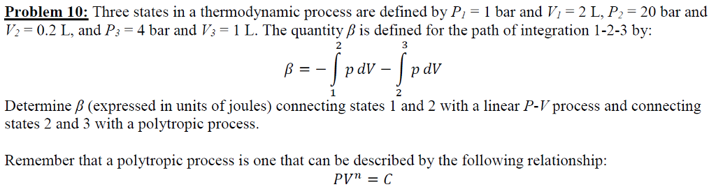 Solved Problem 10 Three States In A Thermodynamic Proces Chegg Com