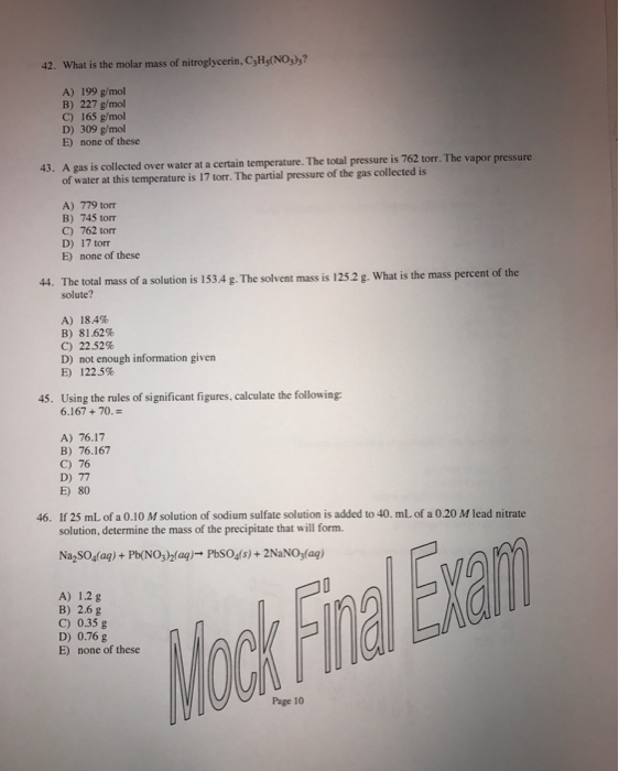 Solved 40. Which Of The Following Is A Chemical Change? A