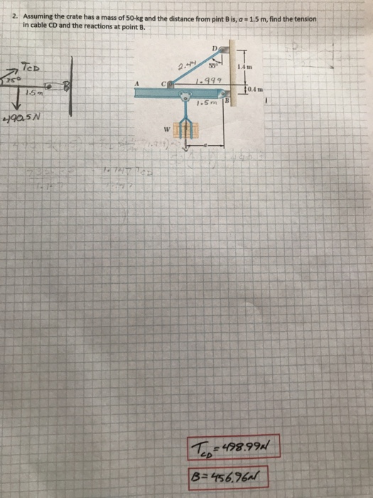 Solved 2 Assuming The Crate Has A Mass Of 50 Kg And The Chegg Com