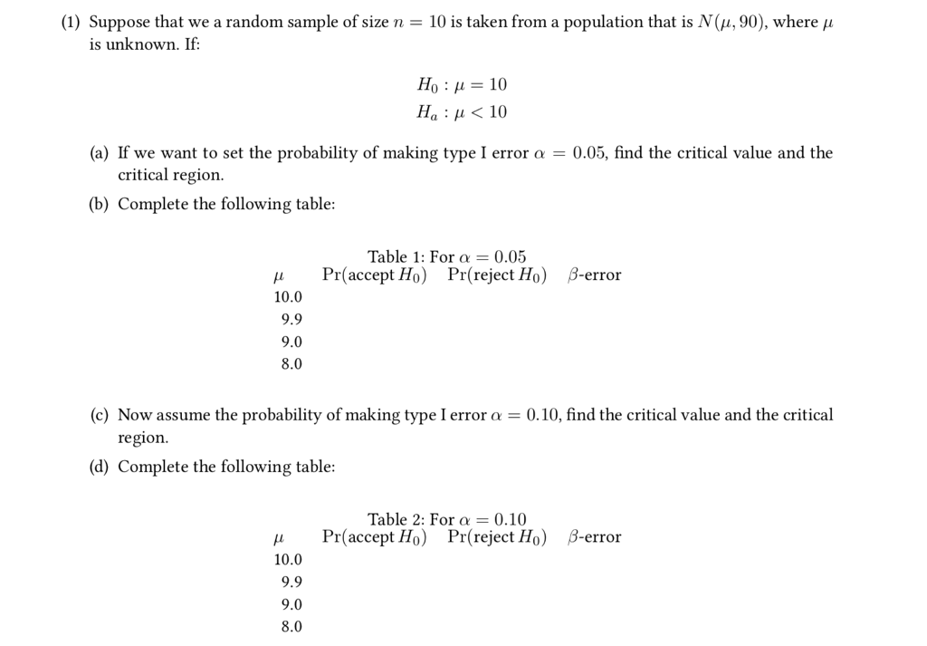 Solved Suppose That We A Random Sample Of Size N 10 Is Ta Chegg Com