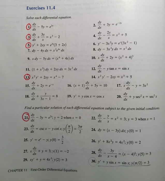 Solved Solve Each Differential Equation Dy Dx 5y E 3 Chegg Com