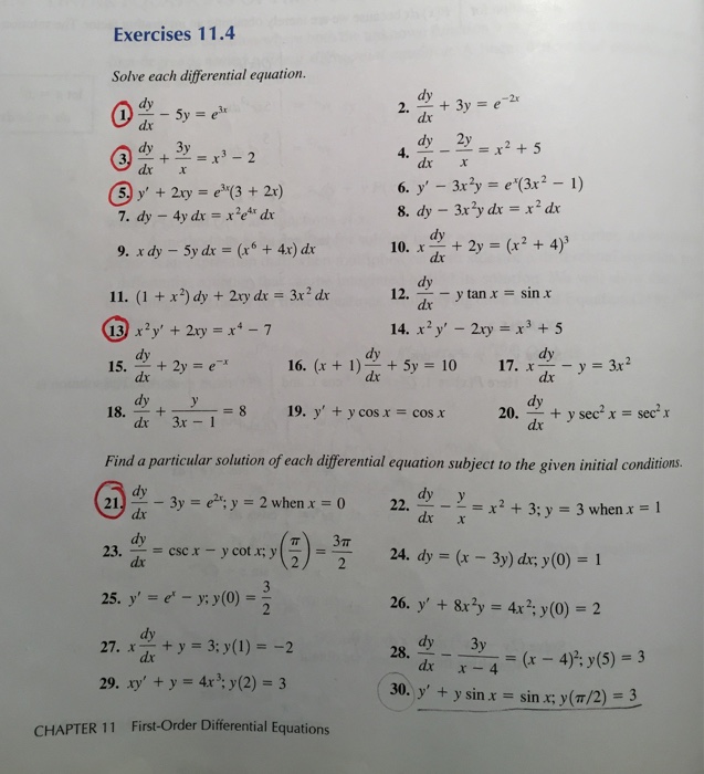 Solve Each Differential Equation Dy Dx 5y E 3x Chegg 