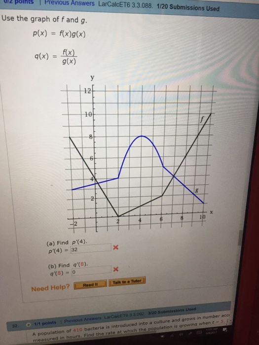 Solved Use The Graph Of F And G P X F X G X Q X Chegg Com