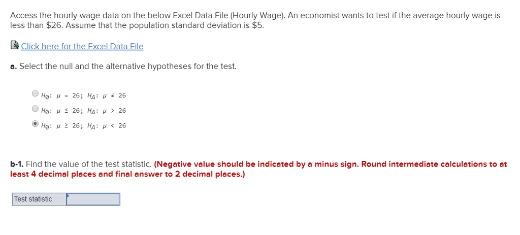 Solved Access The Hourly Wage Data On The Below Excel Dat