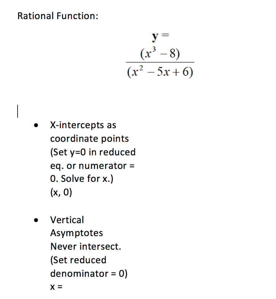 Rational Function X2 5x 6 X Intercepts As Chegg Com