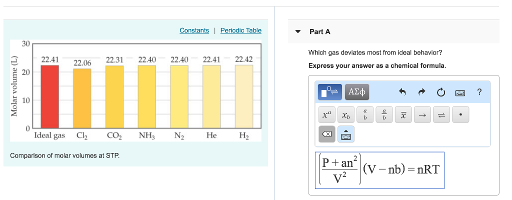 Solved ? Part A 30 Which Gas Deviates Most From Ideal | Chegg.com Solved ? Part A 30 Which Gas Deviates Most From Ideal | Chegg.com
