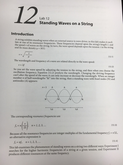 standing waves on a string experiment