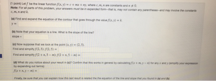 Solved 1 Point Let F Be The Linear Function F X Y C M Chegg Com