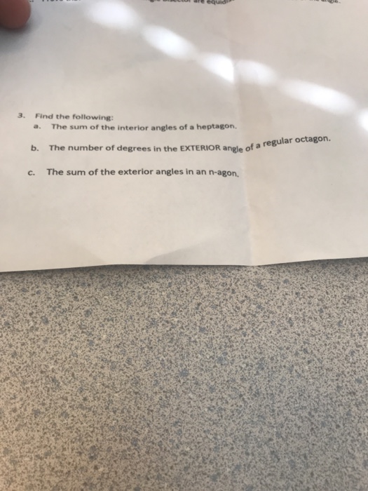 Solved 3 Find The Following A The Sum Of The Interior A