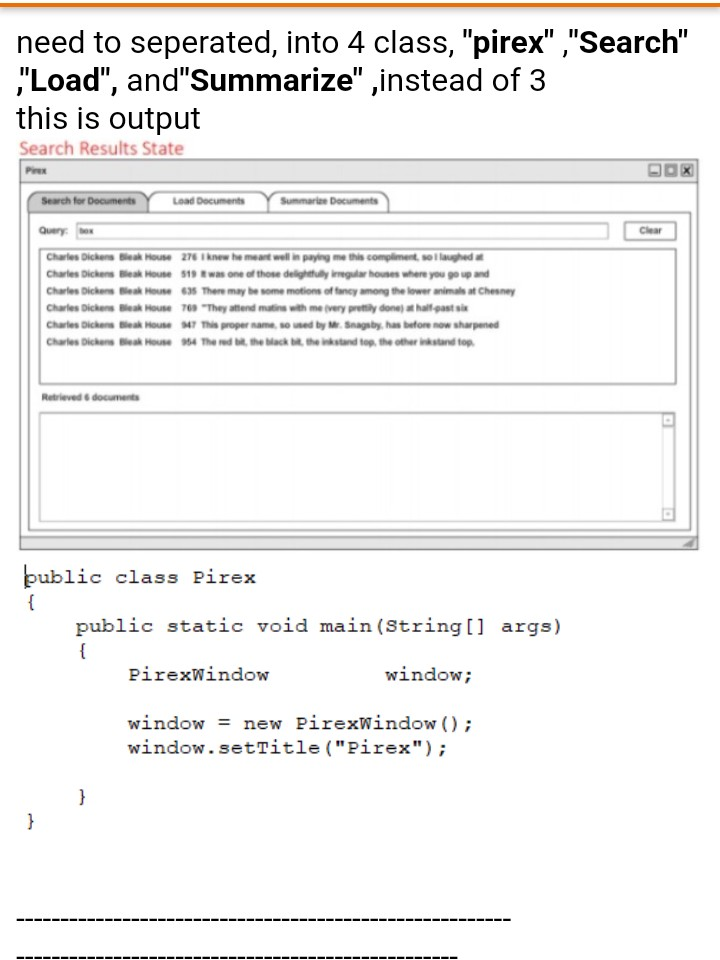 need to seperated, into 4 class, pirex , Search ,Load, andSummarize ,instead of 3 this is output Search Results State