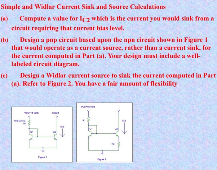 Solved Simple And Widlar Current Sink And Source Calculat