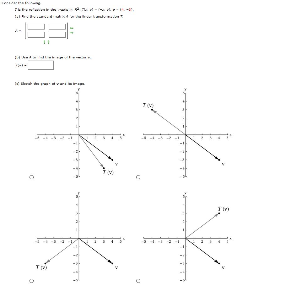 Solved Consider The Following T Is The Reflection In The Chegg Com