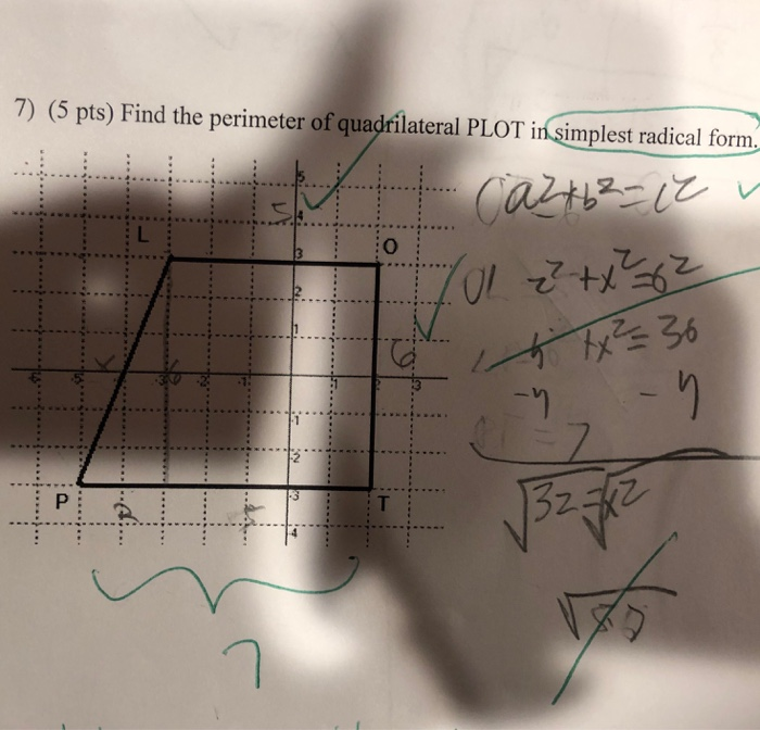 Solved 7) (5 Pts) Find The Perimeter Of Quadrilateral Plot | Chegg.cOm