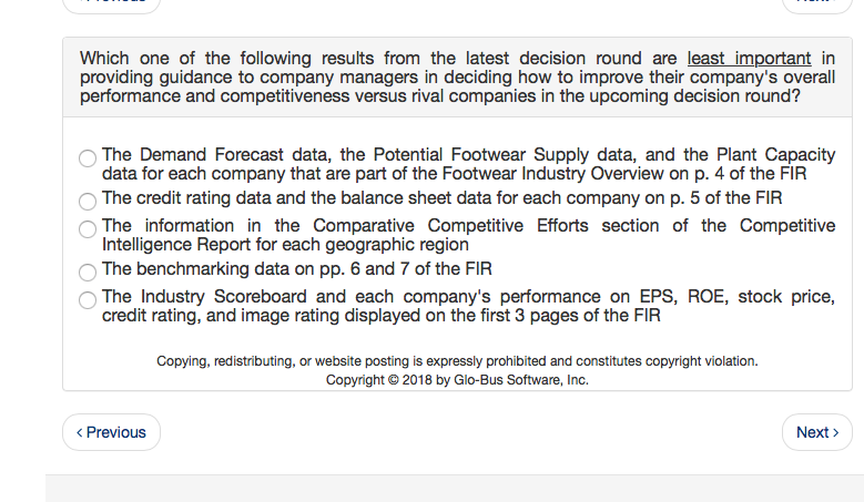 Question Which one of the following results from the
