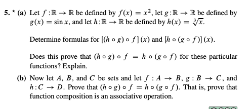 Solved 5 A Let F R R Be Defined By F X Let G R R Be Chegg Com