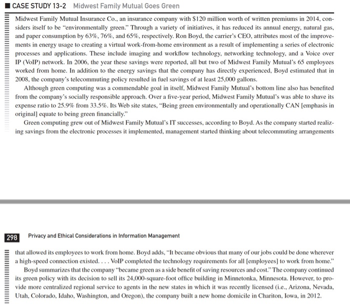 Information System Class Case Study Question Answer Relate