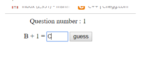 Question number : 1 guess