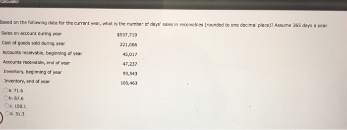 Based On The Following Data For The Current Year Chegg Com