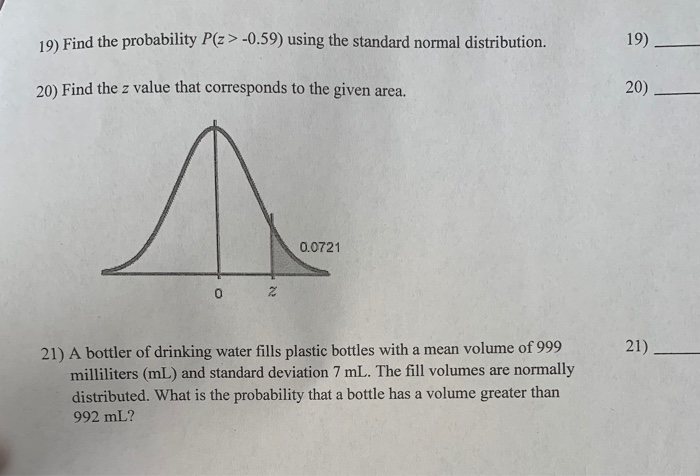 Solved 19 Find The Probability P Z 0 59 Using The Sta Chegg Com