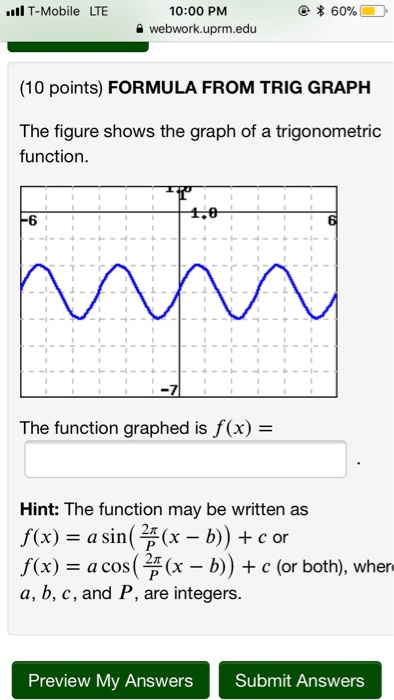 Find A Function Of The Form 𝑓 𝑥 𝐴 Chegg Com