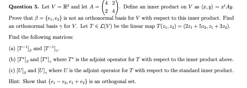 Solved C Question 5 Let V R2 And Let A Prove That Chegg Com