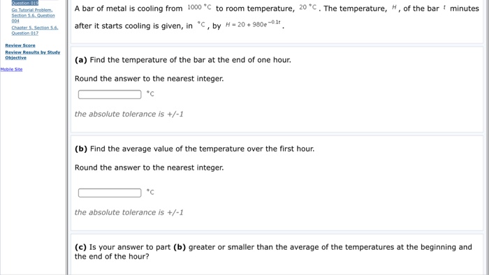 Solved A Bar Of Metal Is Cooling From 1000 Degree C To Ro