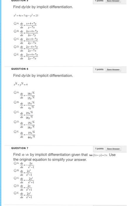 Solved Find Dy Dx By Implicit Differentiation X 2 4x Chegg Com