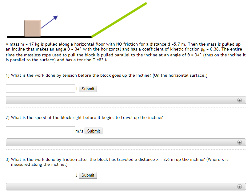 Solved A Mass M 17 Kg Is Pulled Along A Horizontal Floor Chegg Com