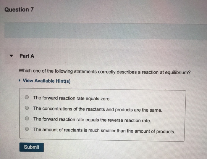 Solved Question 7 Part A Which One Of The Following | Chegg.com