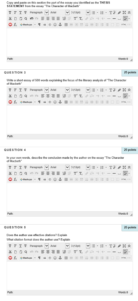 Copy And Paste On This Section The Part Of The Ess Chegg Com