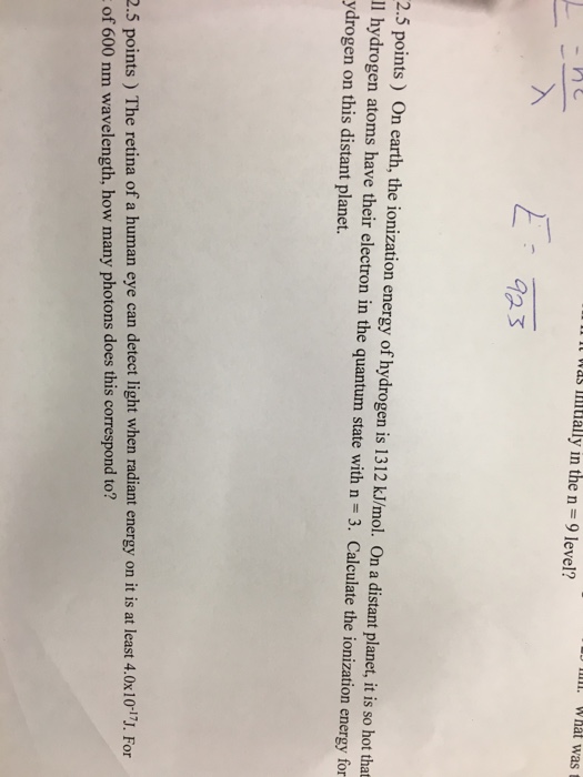 Ionization Energy Of Hydrogen