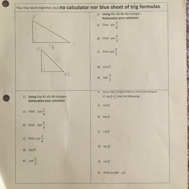 Using The 30 60 90 Triangle Rationalize Your Chegg Com