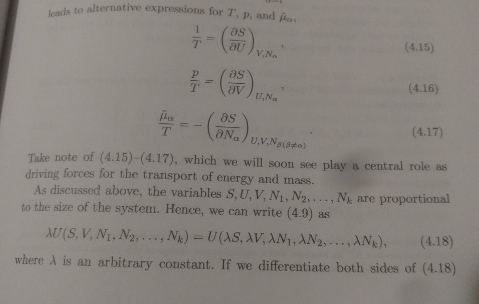 The Fundamental Entropy Equation For A One Compone Chegg Com