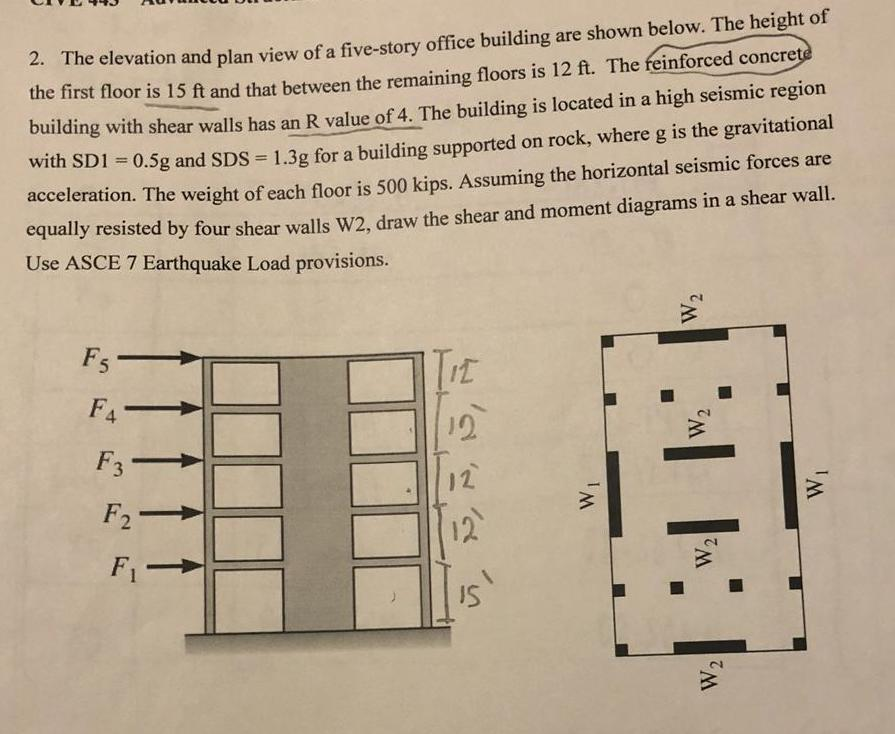 2 The Elevation And Plan View Of A Five Story Off Chegg Com