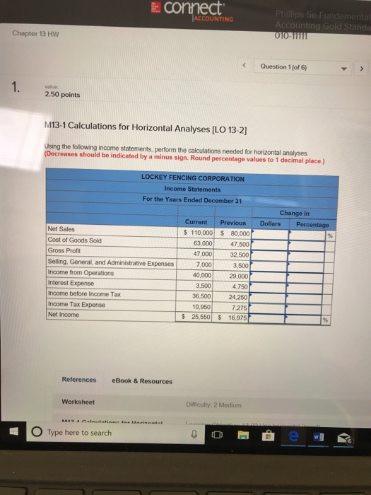 Solved E Connect Accounting 010 T11 Chapter 13 Hw Questio Chegg Com