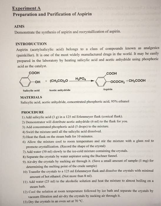 Ibuprofen Isolation Lab Report