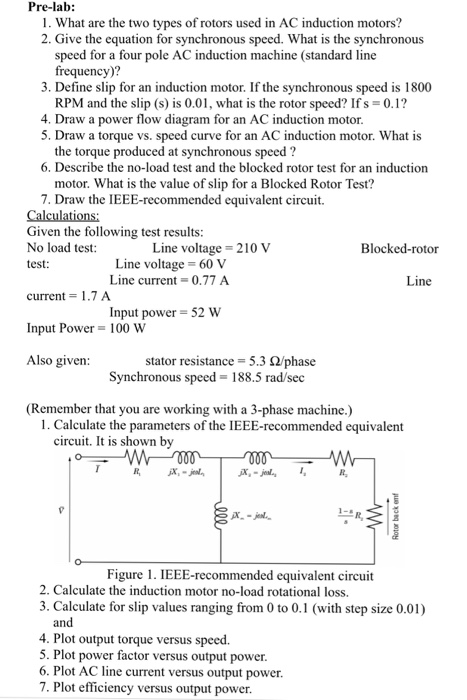 Solved Pre Lab 1 What Are The Two Types Of Rotors Used Chegg Com