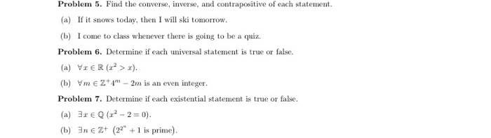 Solved Find the converse, inverse, and contrapositive of 