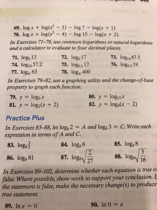 Solved Logx Log X 2 1 Log 7 Log X 1 Log X L Chegg Com