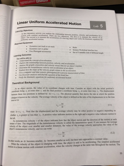 uniform linear motion lab report