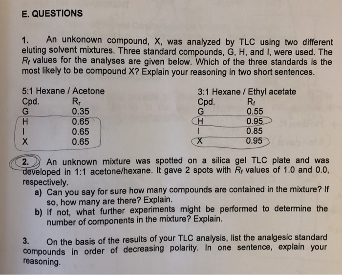 Solved E Questions 1 An Unkonown Compound X Was Analy Chegg Com