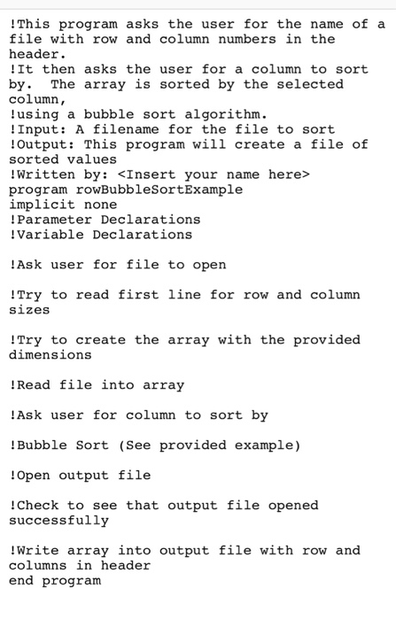 Using Fortran 90 95 Code Run A Program That Will P Chegg Com