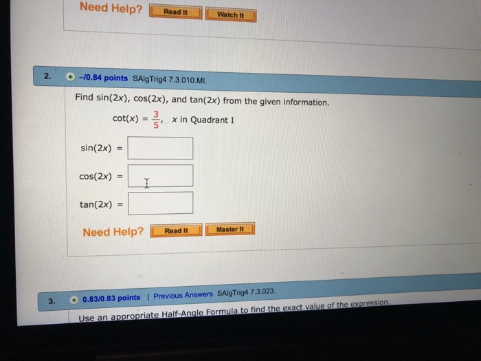 Solved Need Help Readt Watch It 2 10 84 Points Saigtrig4 Chegg Com