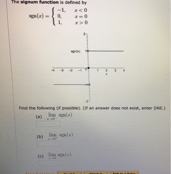 Solved The Signum Function Is Defined By Sgn X 1 X Chegg Com