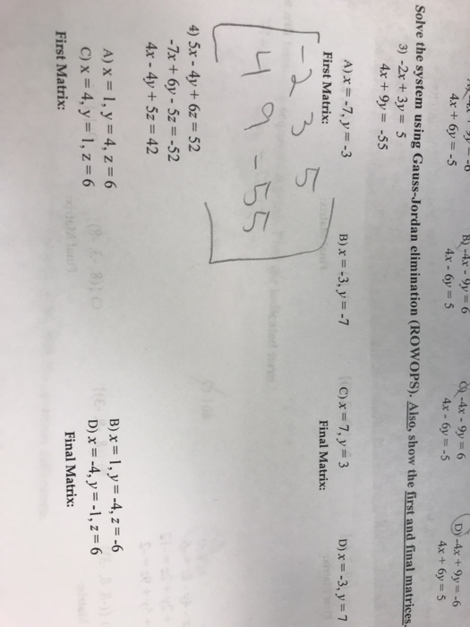 Dy 4x 9y 6 4x 6y 5 4x 6y 5 Solve The System Chegg Com