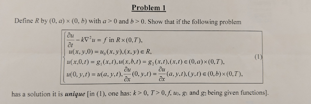 Solved Problem 1 Define R By 0 A 0 B With A 0 A Chegg Com