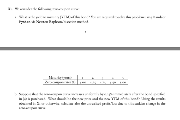 X2 We Consider The Following Zero Coupon Curve A Chegg Com